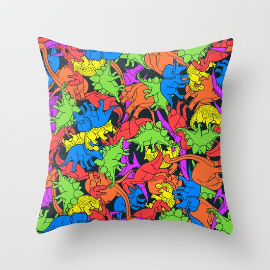Tetrisaurus Throw Pillow