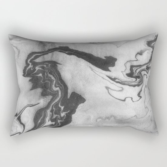 Hiroto - ink japanese marble paper free monoprint pattern marbled cell phone case india ink painting Rectangular Pillow