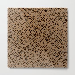Little wild cheetah spots animal print neutral home trend rust copper black  Metal Print | Neutral, Girls, Panther, Dotted, Abstract, Spots, Trend, Copper, Nursery, Classy 