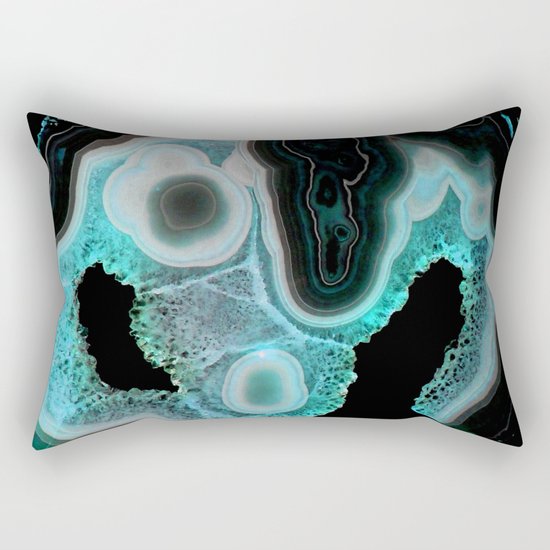 Aqua Agate Rectangular Pillow