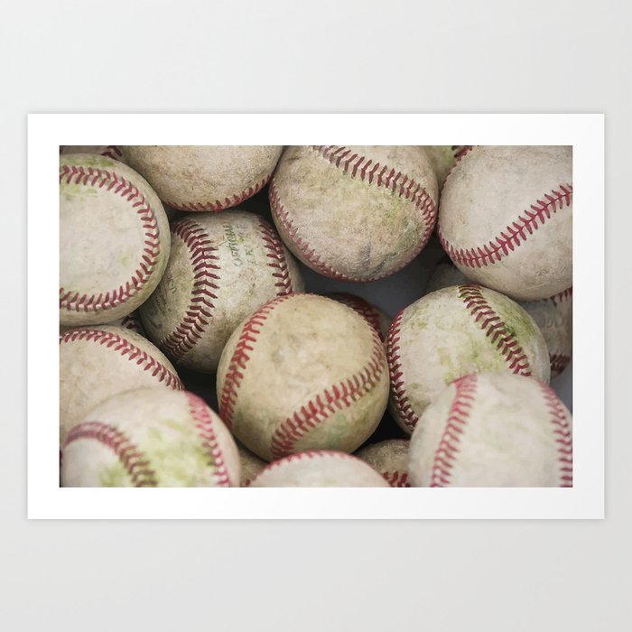 Many Baseballs - Background pattern Sports Illustration Art Print