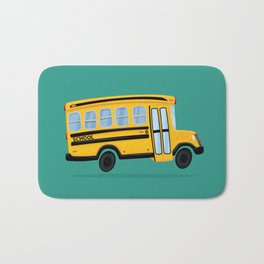 Cute School Bus Bath Mat | Vector, Schoolbus, Digital, Cutenurseryartprint, Nurseryartprint, Kidsroomartprint, Cutenurserydecor, Illustration, Schoolbusartprint, Cuteschoolbusart 