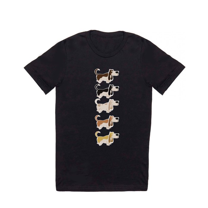 Basset Hound Colors Illustration T Shirt