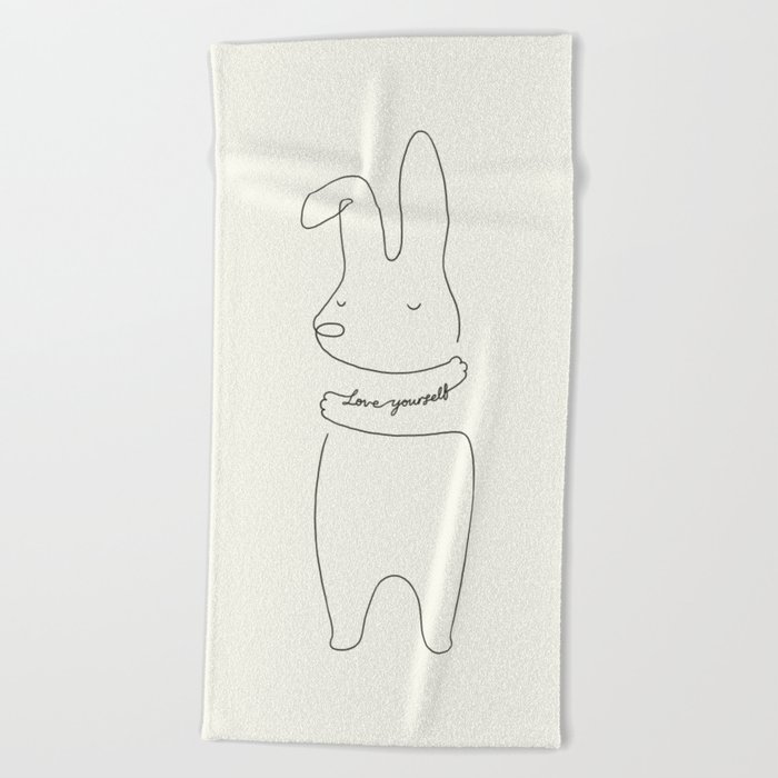 Love Yourself - Bunny Beach Towel