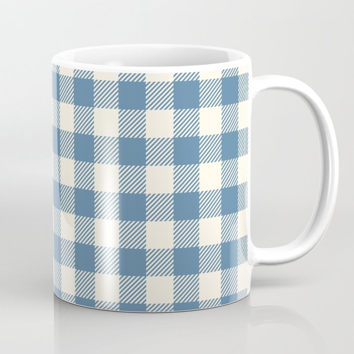 gingham_blue and cream Coffee Mug