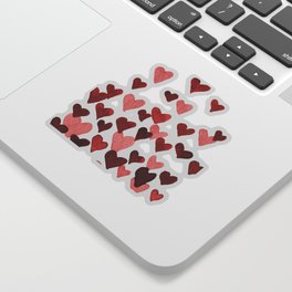 Valentine's Day Watercolor Hearts - red Sticker