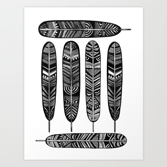 Six Feathers Art Print