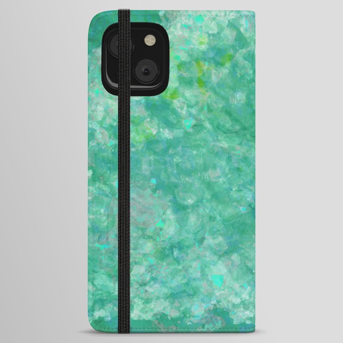 Teal Quartz Crystals iPhone Wallet Case