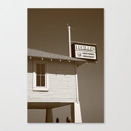 Route 66 - Lucille's Gas Station 2012 Sepia Canvas Print