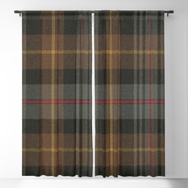 Vintage Brown Gray Tartan Plaid Pattern Blackout Curtain