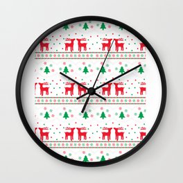 Merry Christmas Reindeer Wall Clock