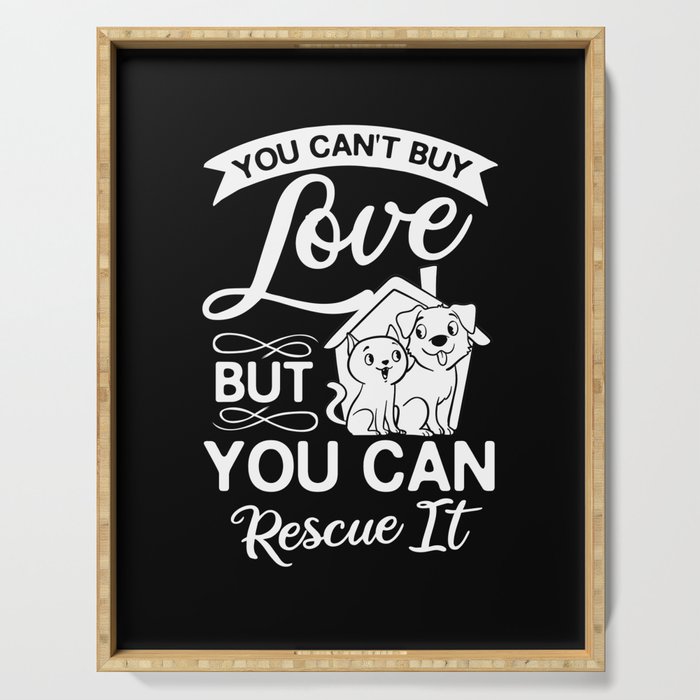 Pet Adoption Animal Rescue Dog Cat Adopt Serving Tray