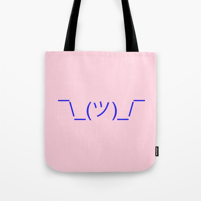 Hands Up Emoji Shrug - Pink and Blue Tote Bag