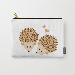 Hedgehogs Carry-All Pouch | Digital, Hedgehog, Love, Illustration, Couple, Cute, Cartoon, Other, Vector, Design 