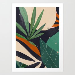 Abstract Art Tropical Leaves 41 Art Print