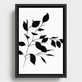 Black Leaves Framed Canvas