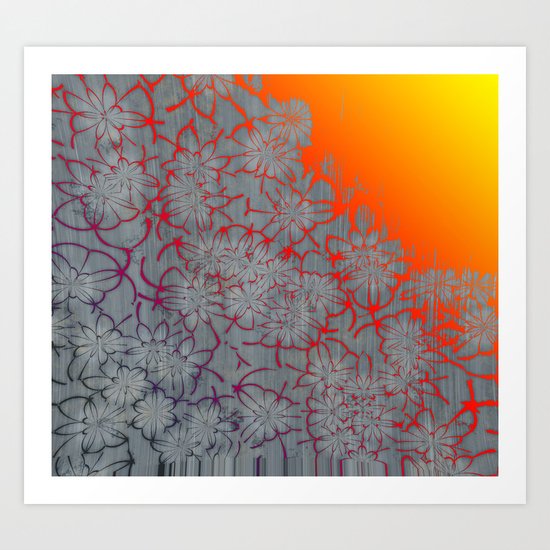 Radient Etched Flowers Art Print
