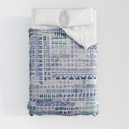 blue lavender ink marks hand-drawn collection Duvet Cover