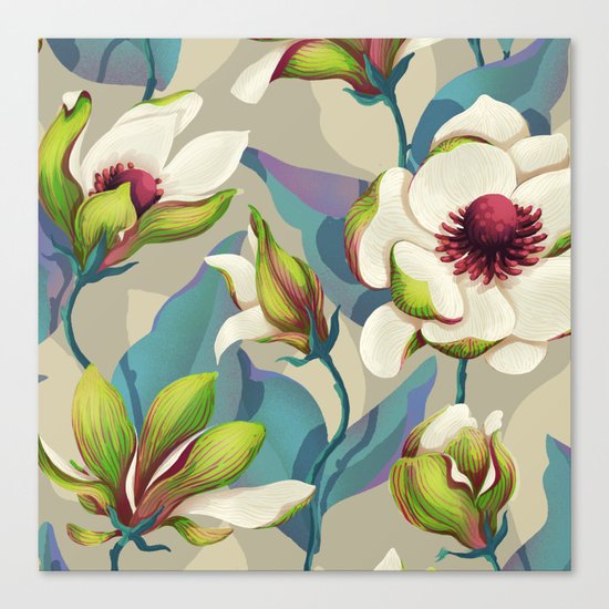 magnolia bloom - vivid version Canvas Print