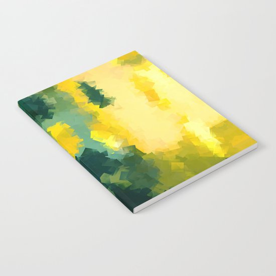 Squares Pattern #Yellow #Green #Mint #2 Notebook