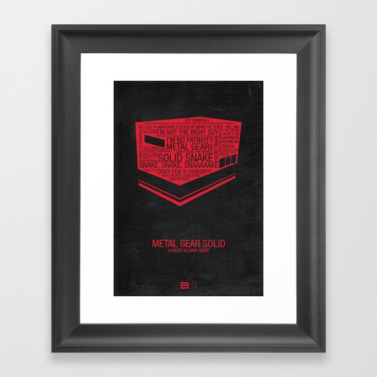 Metal Gear Solid Typography Framed Art Print