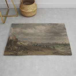 Ships on the bay by John Constable Area & Throw Rug