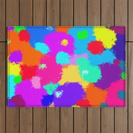 Rainbow Storm - Pastel watercolor Outdoor Rug