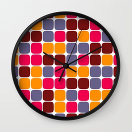 Squircle Pattern (Autumn Colours) Wall Clock
