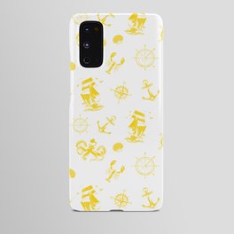 Yellow Silhouettes Of Vintage Nautical Pattern Android Case