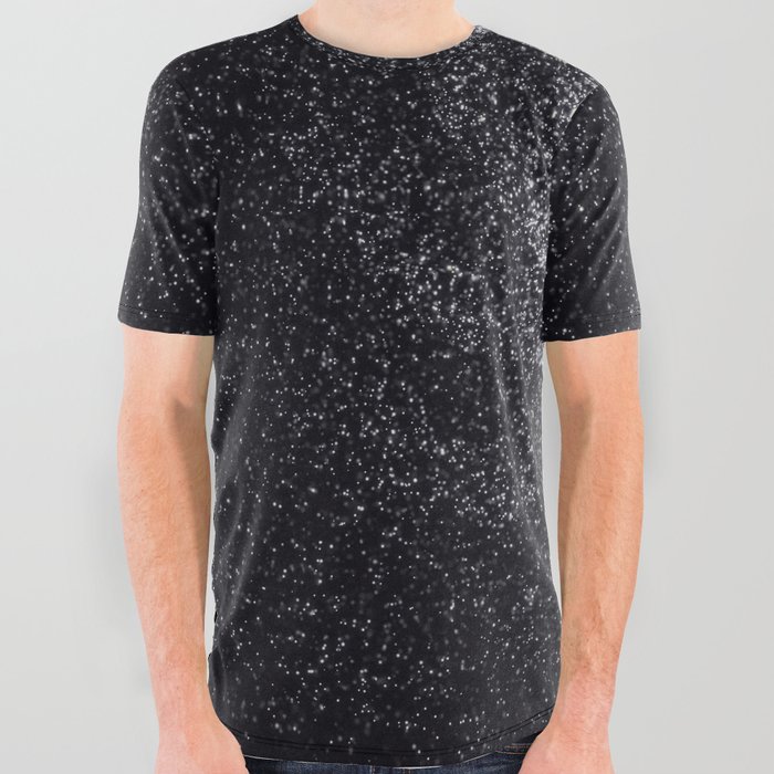 Galaxy with white star dust on black background All Over Graphic Tee