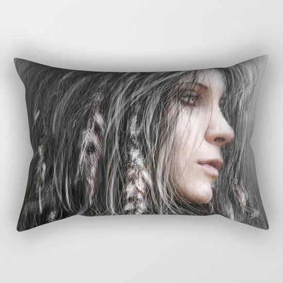 Feathers in Her Hair Rectangular Pillow