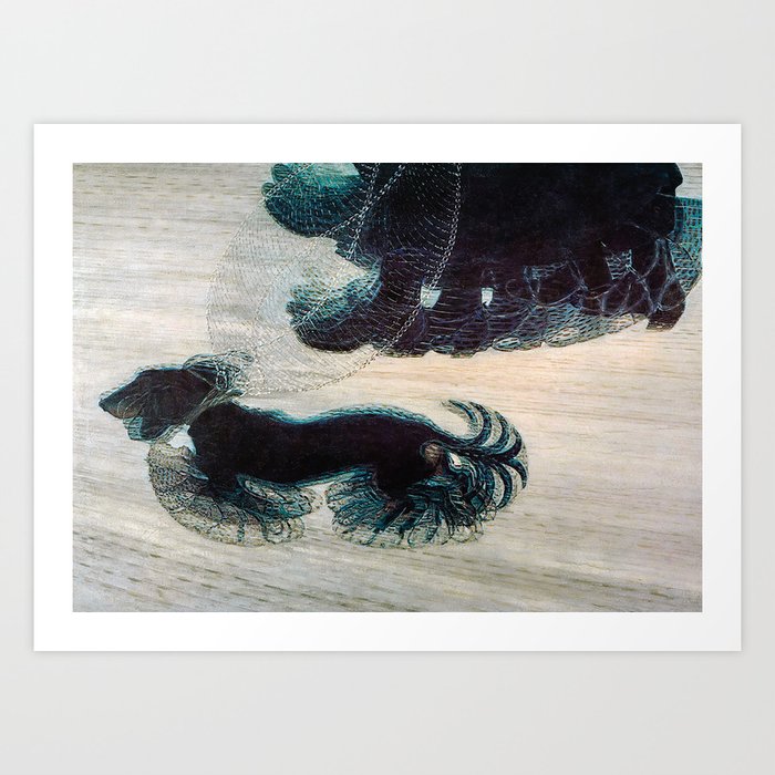 Dynamism of a Dog on a Leash, Vintage Minimalist Art Art Print