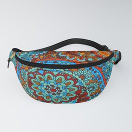 Retro 1960's Turquoise, Red and Burnt Orange Paisley Fanny Pack