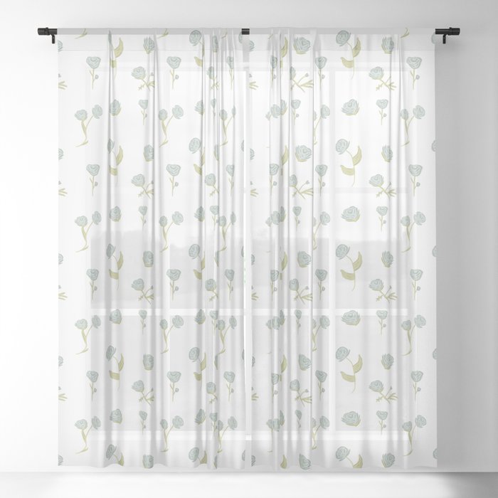 Dainty Floral Sheer Curtain