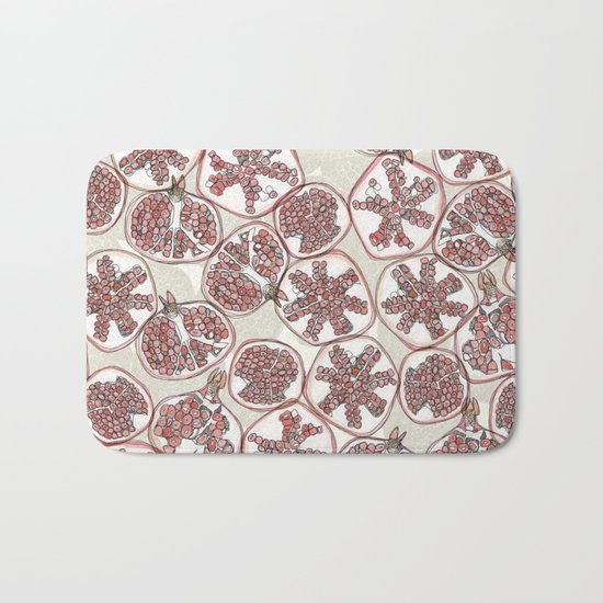watercolor pomegranates Bath Mat