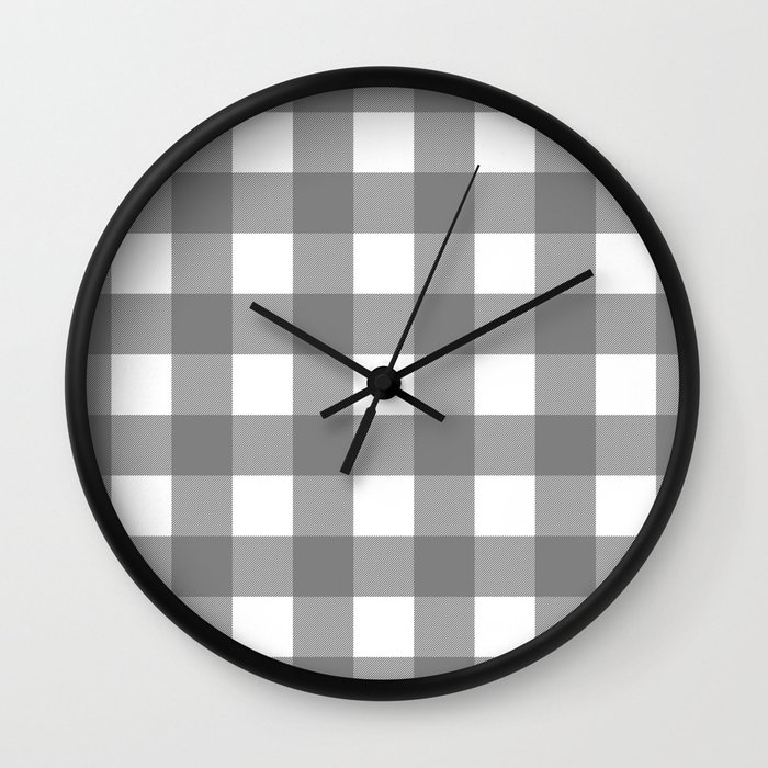 Gingham (Gray/White) Wall Clock