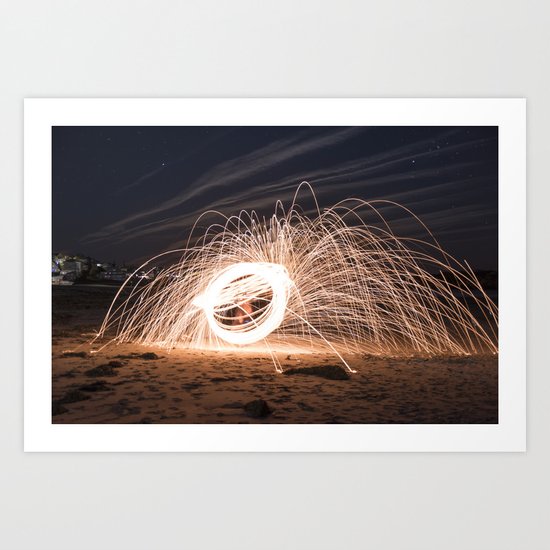Woolspinning at the Beach Art Print