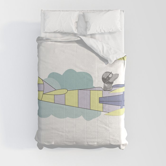 Dog air-cloud pilot. Joy in the clouds collection Comforter