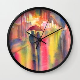 Rainy Night in New Orleans Wall Clock
