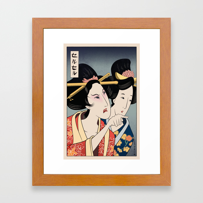 Woman Yelling At Cat Meme Ukiyo E Style 1 In Series Of 2 Framed Art Print By Griffinisland Society6