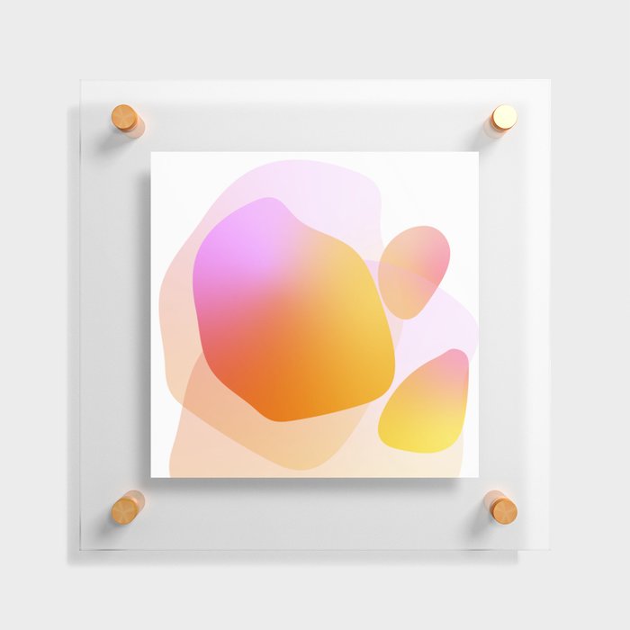 Bubble - Colorful Minimalistic Modern Art Design in Warm Yellow Orange and Pink Floating Acrylic Print