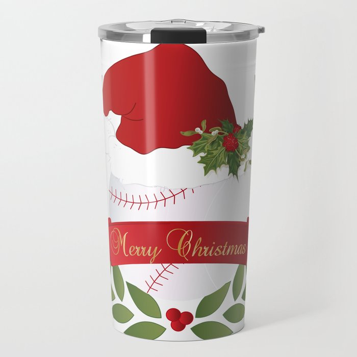 Christmas Baseball Travel Mug
