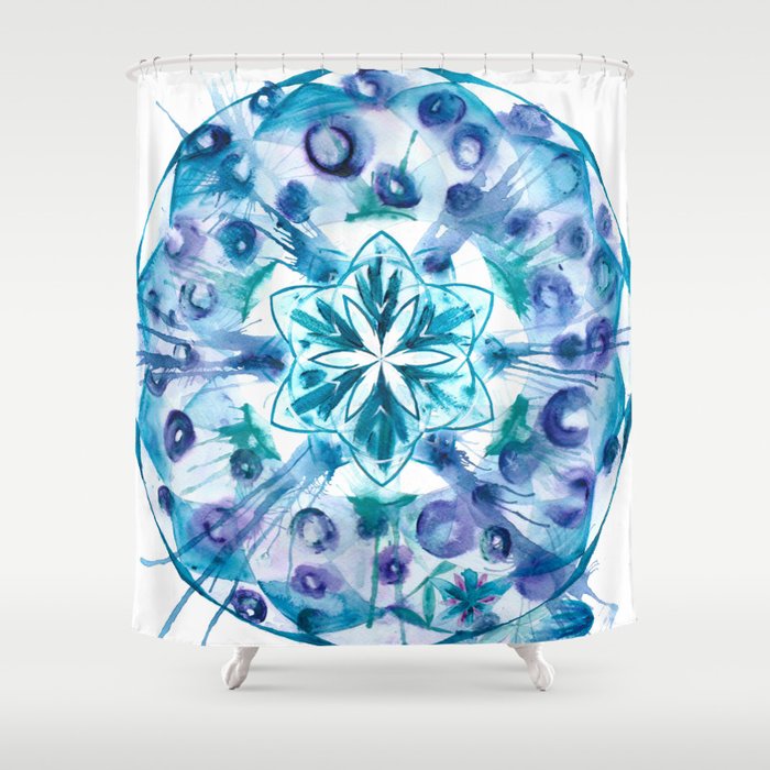 Snow Mandala Shower Curtain