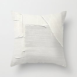 Relief [2]: an abstract, textured piece in white by Alyssa Hamilton Art Throw Pillow