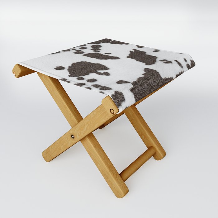 Decorative Tan + White Animal Spots (digital collage) Folding Stool