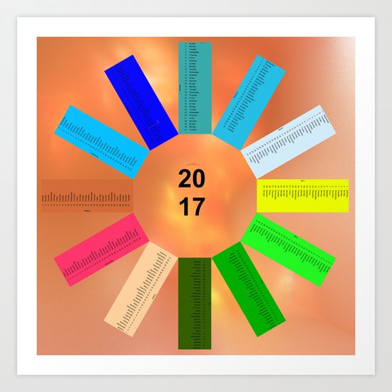 Calendar 2017 en easy star Art Print