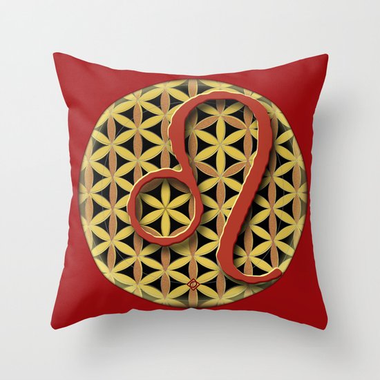Flower of Life LEO Astrology Design Throw Pillow