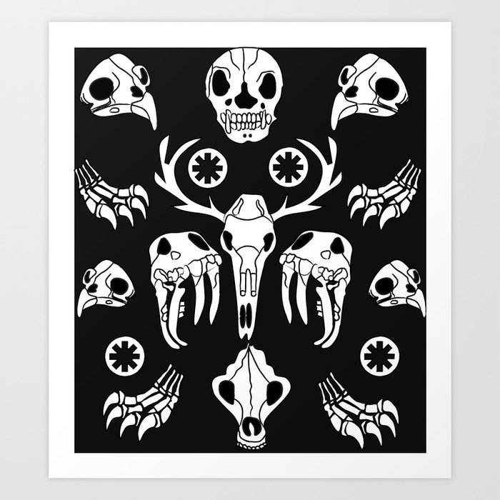 Vector Sketch Illustration Animal Skull Drawing By Hand Boho
