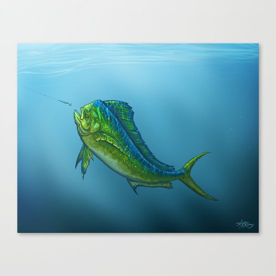 "El Dorado" by Amber Marine ~ Mahi Mahi / Dolphin Fish Art, (c) 2015 Canvas Print