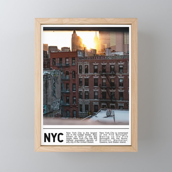 New York City Minimalist Framed Mini Art Print